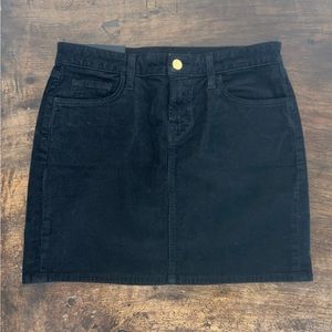 J BRAND GWYNNE Women’s Denim Mini Skirt in Black w/Corduroy Design✨NEW w/Tags!✨